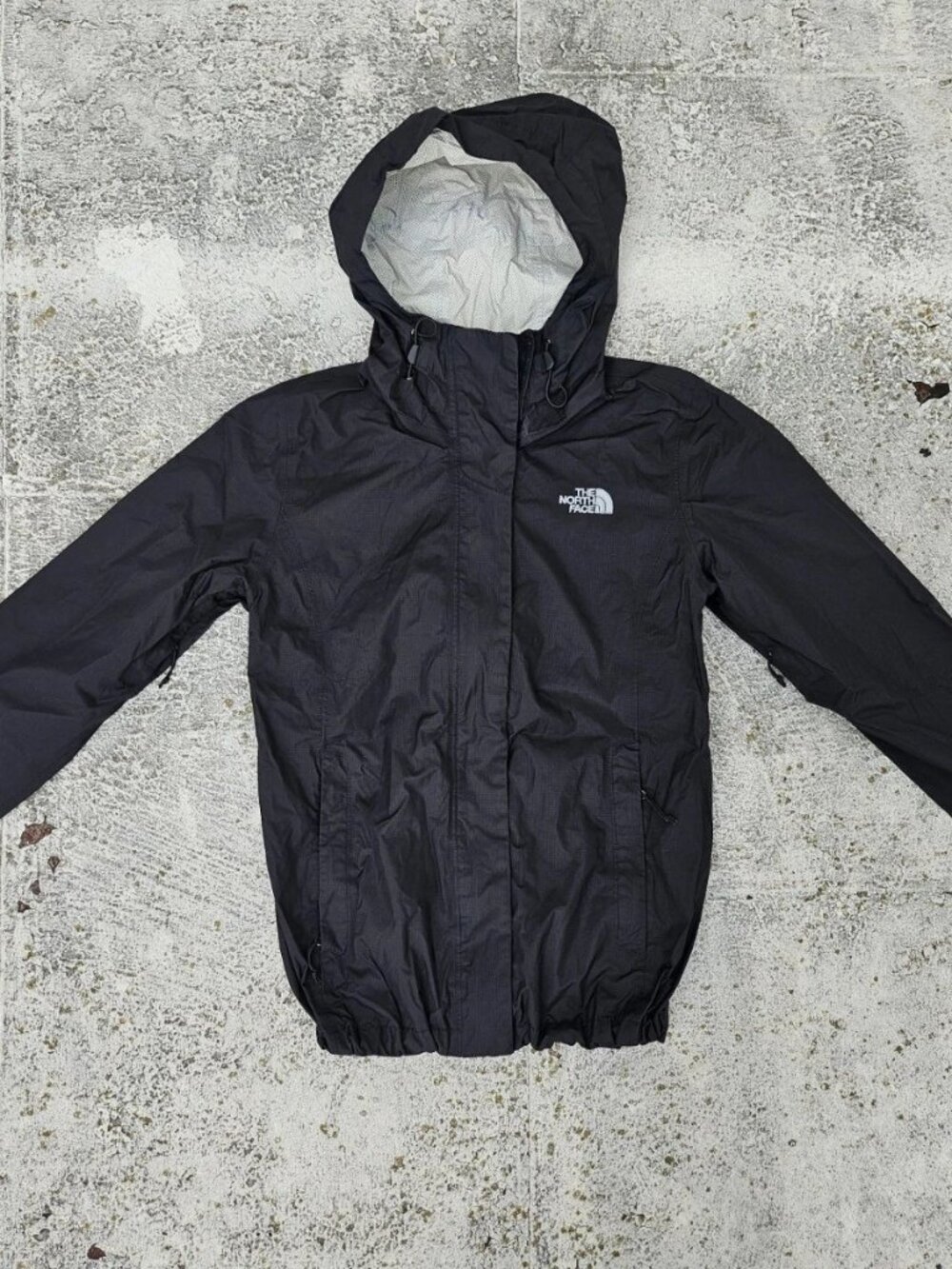 The North Face Women Jacket Windbreaker Hood Black Long Sleeve Dry-vent Size S/P